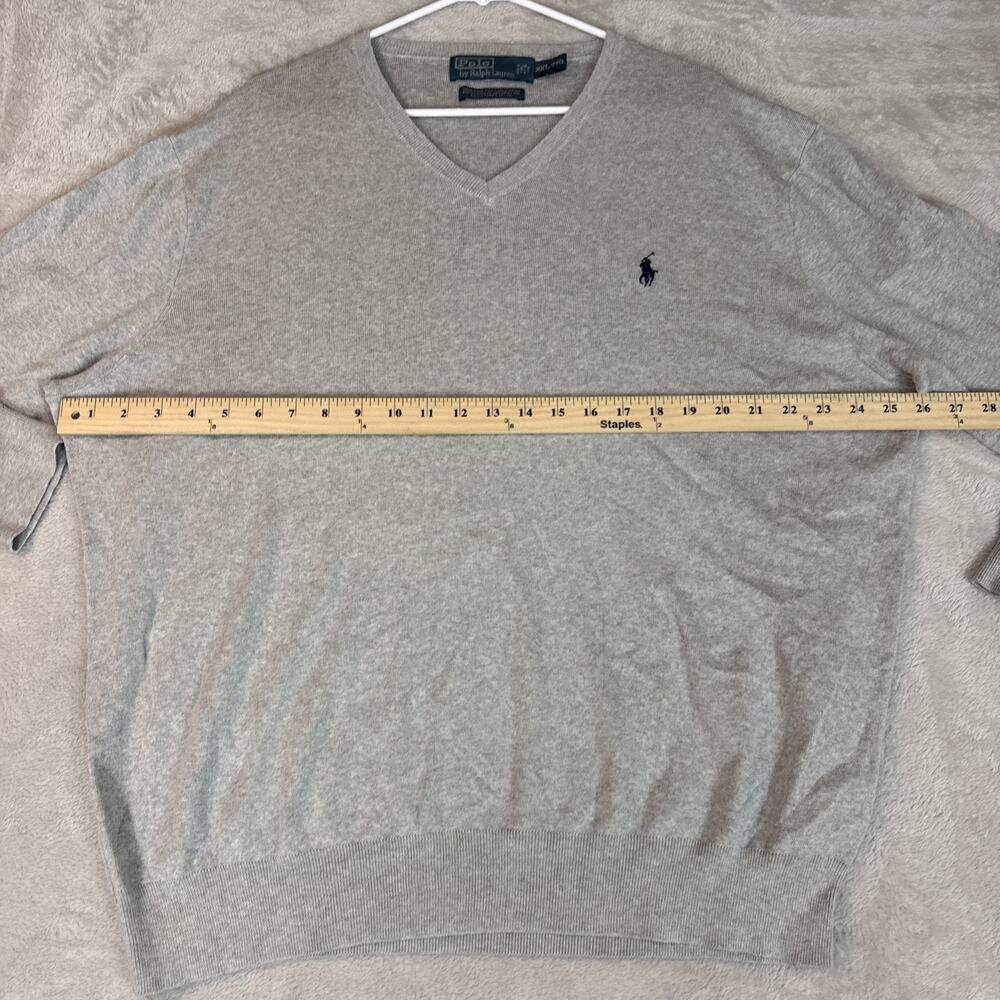 Polo Ralph Lauren Pullover Sweater Mens 2XL Gray V Neck Classic Pony Casual - Picture 5 of 7